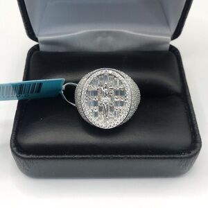 925 Sterling Silver 3.83CT MOISSANITE Cross Men’s ring size 10